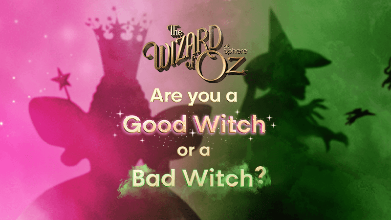 A creative image presenting the phrase, "Are you a good witch or a bad witch?" with enchanting witch-themed elements.